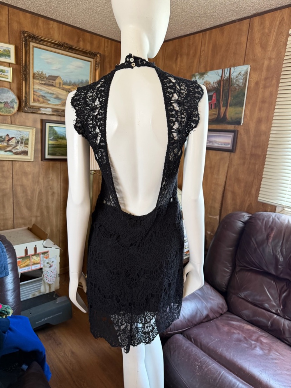 Free People Lace Open-Back Dress